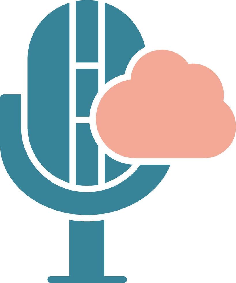 Cloud Glyph Two Color Icon vector