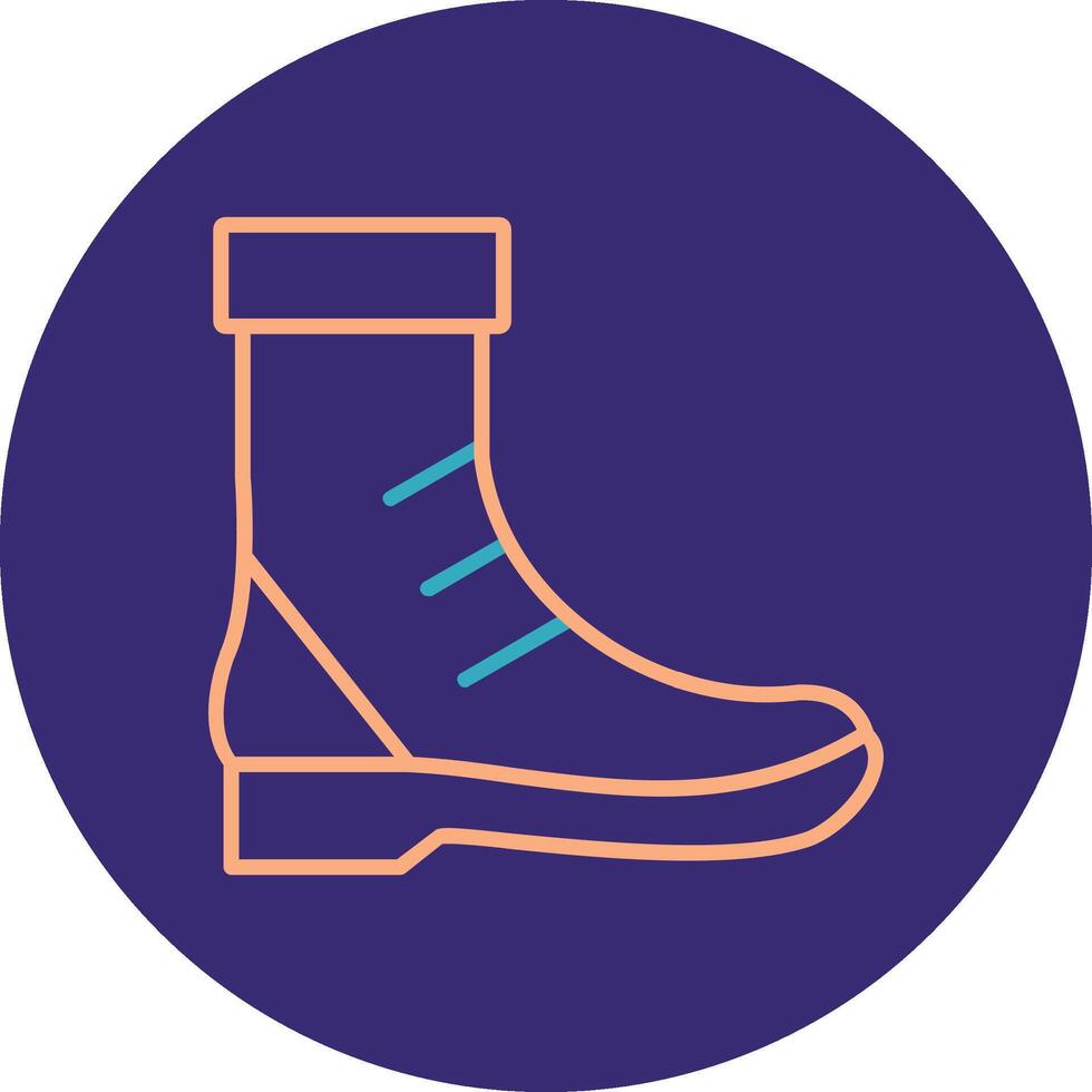 Boot Line Two Color Circle Icon vector