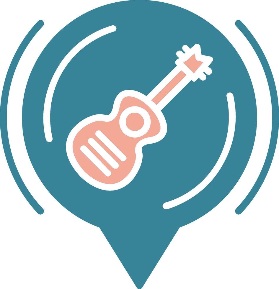 Guitar Glyph Two Color Icon vector