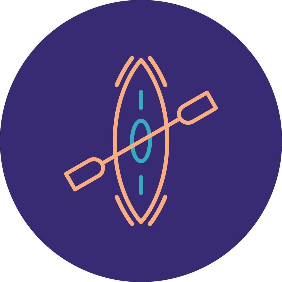 Kayak Line Two Color Circle Icon vector