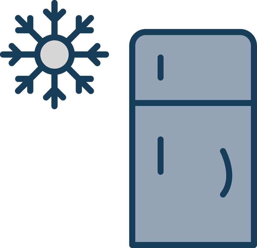 refrigerador línea lleno gris icono vector