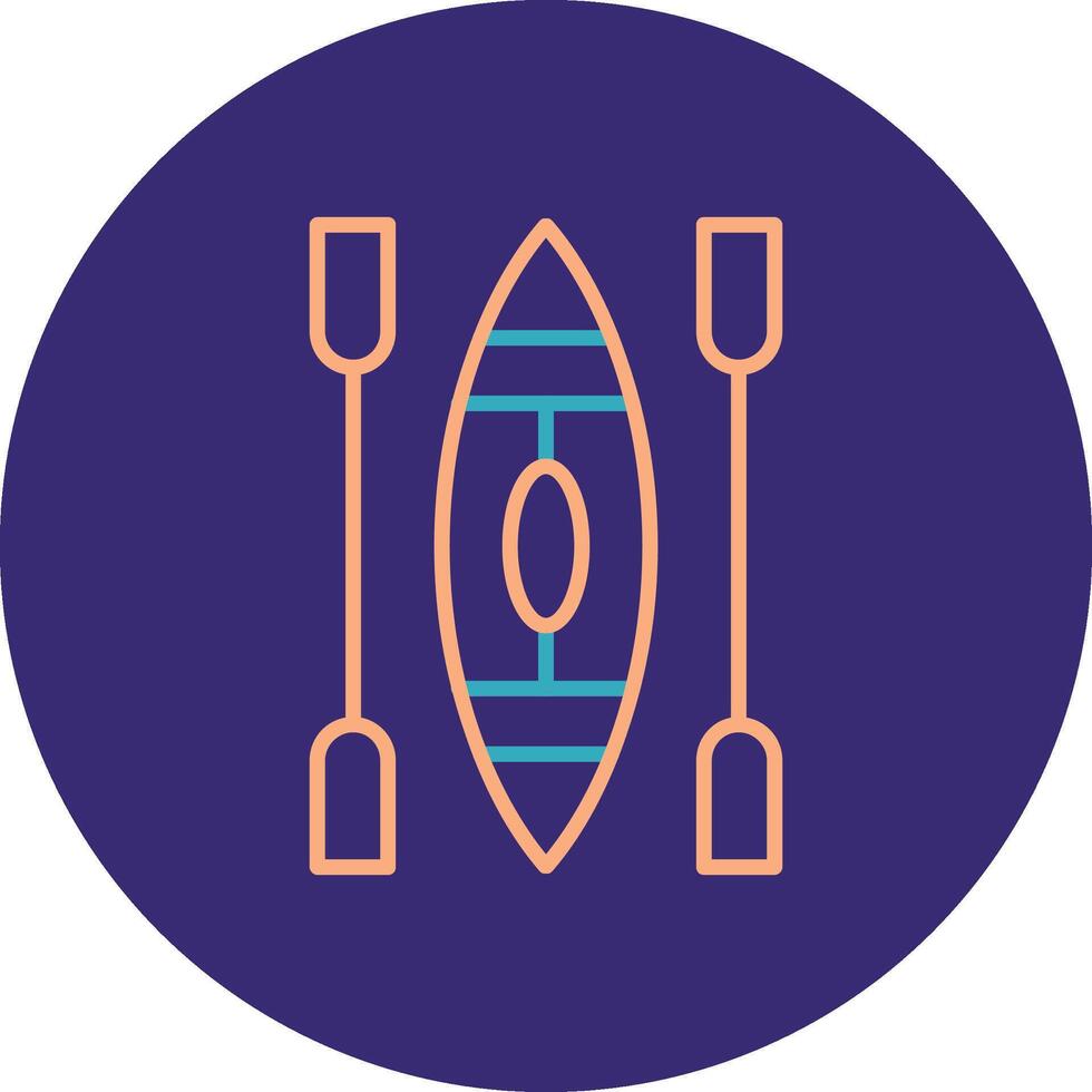 Canoe Line Two Color Circle Icon vector