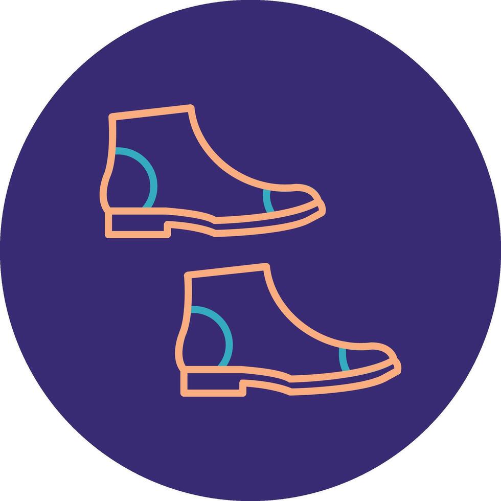 Boots Line Two Color Circle Icon vector