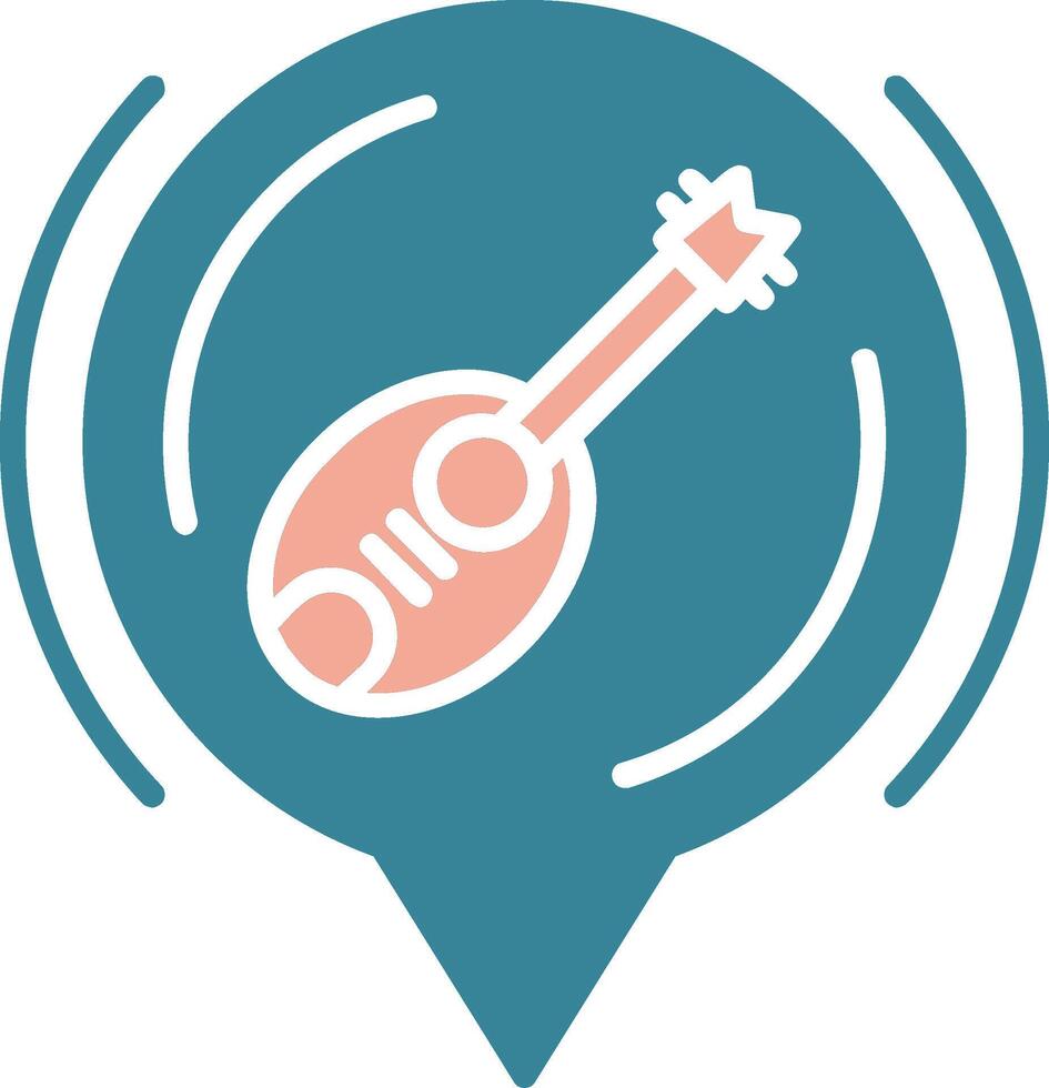 Guitar Glyph Two Color Icon vector