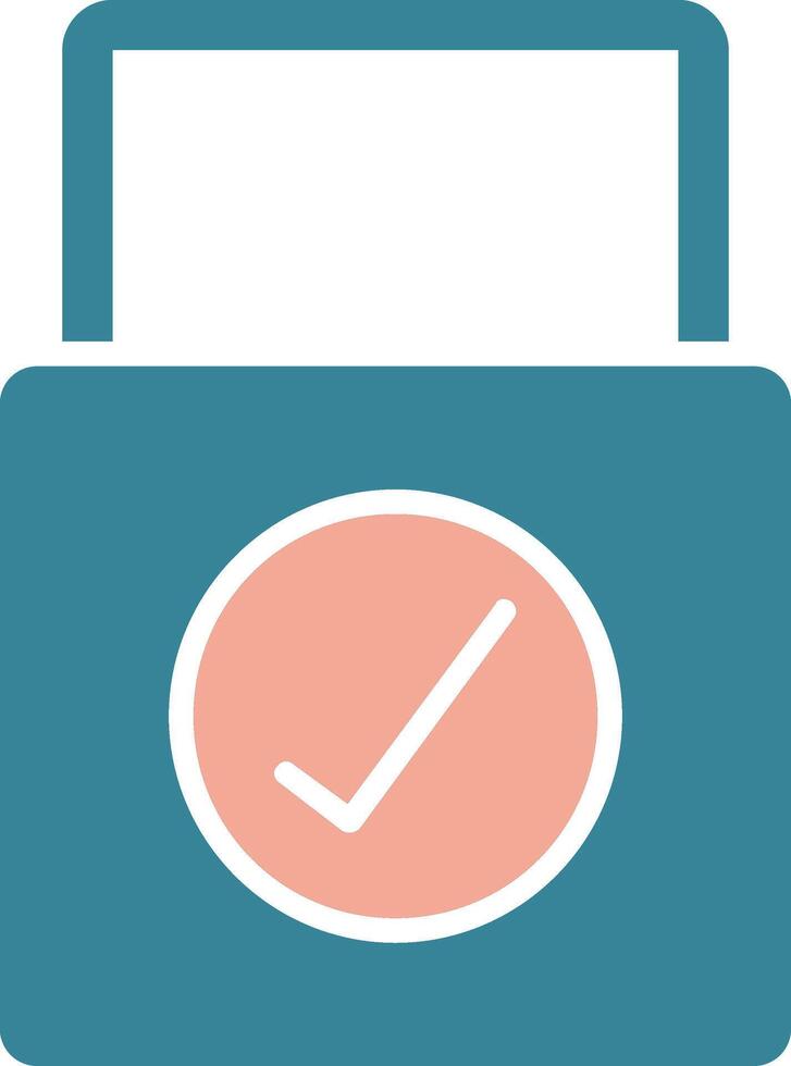 Smart Door Lock Glyph Two Color Icon vector
