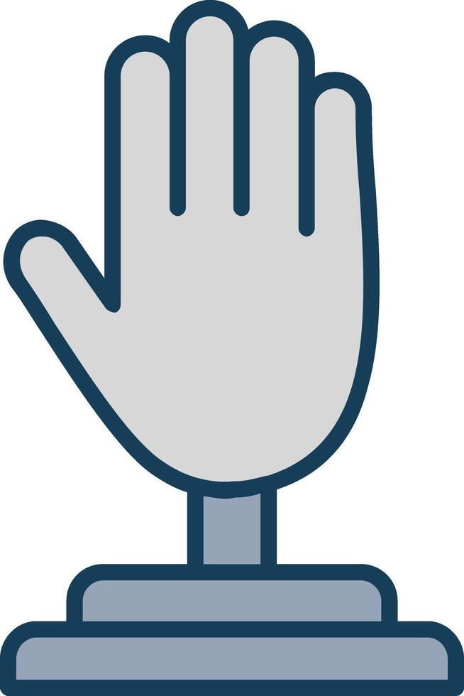 Hand Line Filled Grey Icon vector