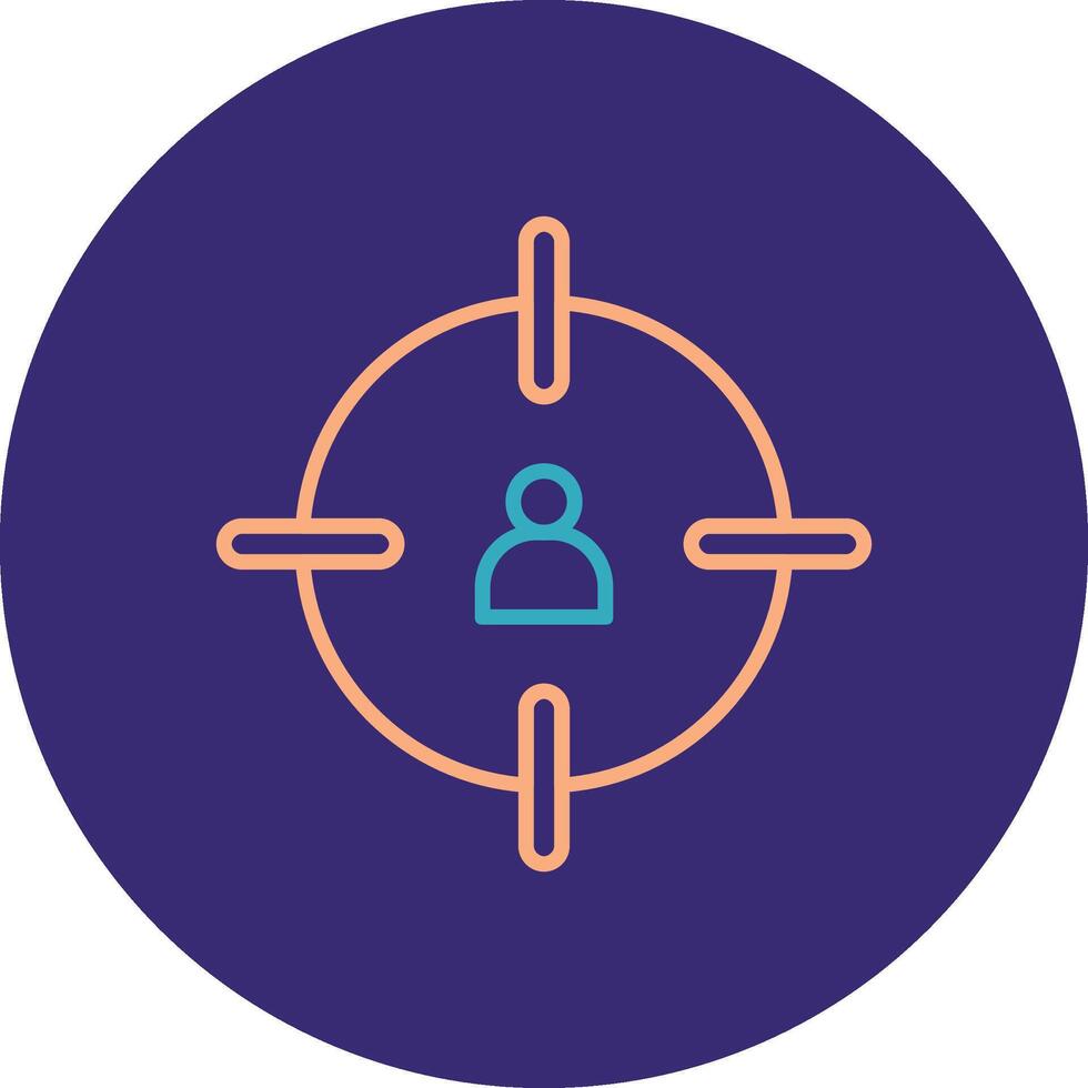 Headshot Line Two Color Circle Icon vector