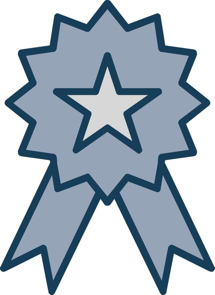 Ribbon Line Filled Grey Icon vector