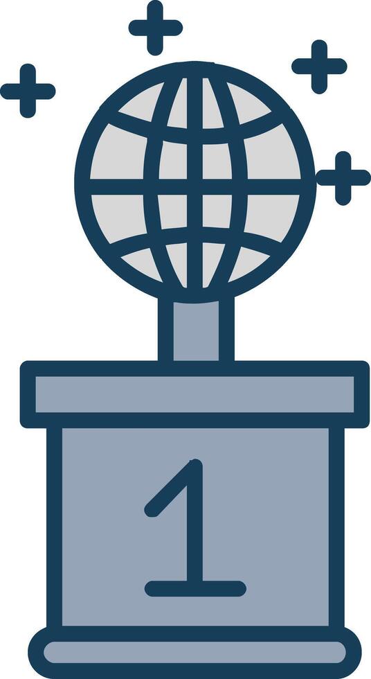 World Line Filled Grey Icon vector