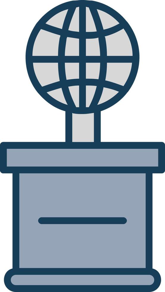 World Line Filled Grey Icon vector