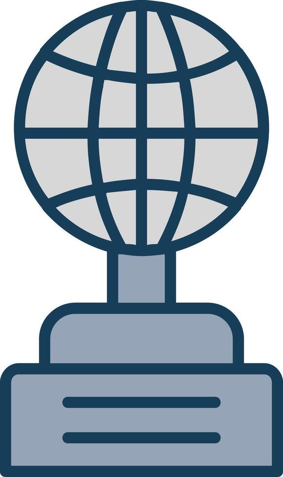 Globe Line Filled Grey Icon vector