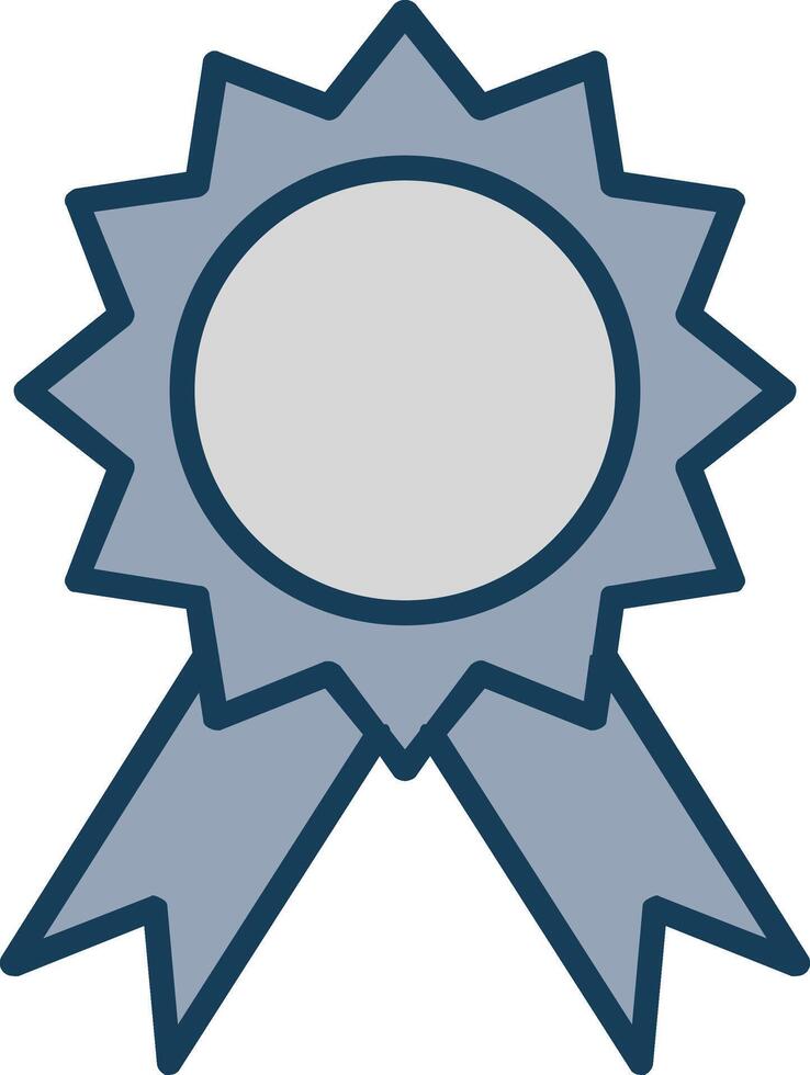 Badge Line Filled Grey Icon vector