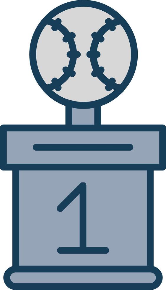 Baseball Line Filled Grey Icon vector
