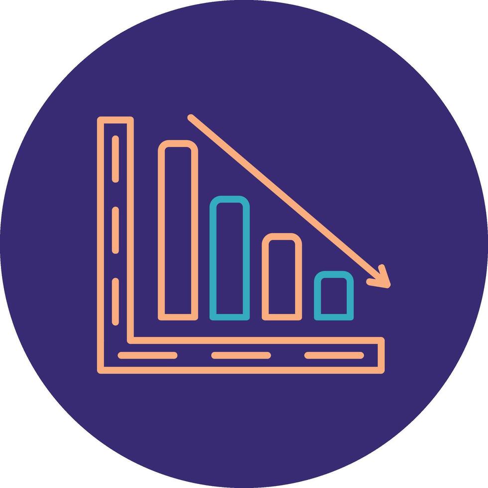 bar gráfico línea dos color circulo icono vector