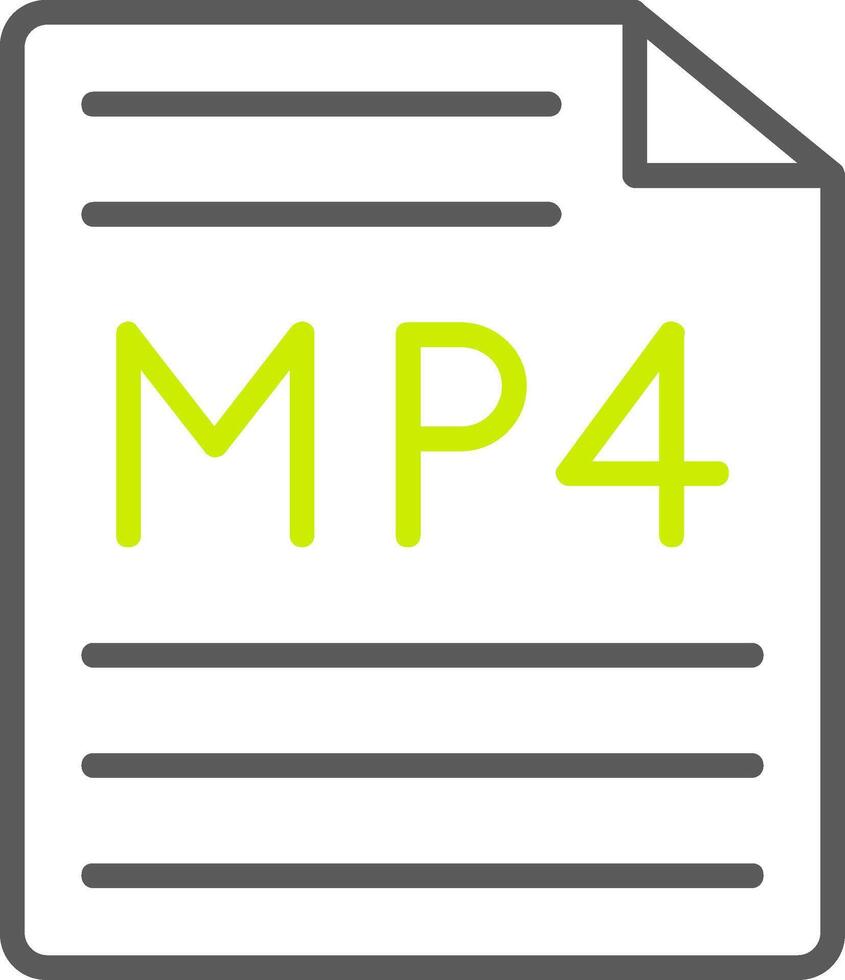 mp4 línea dos color icono vector