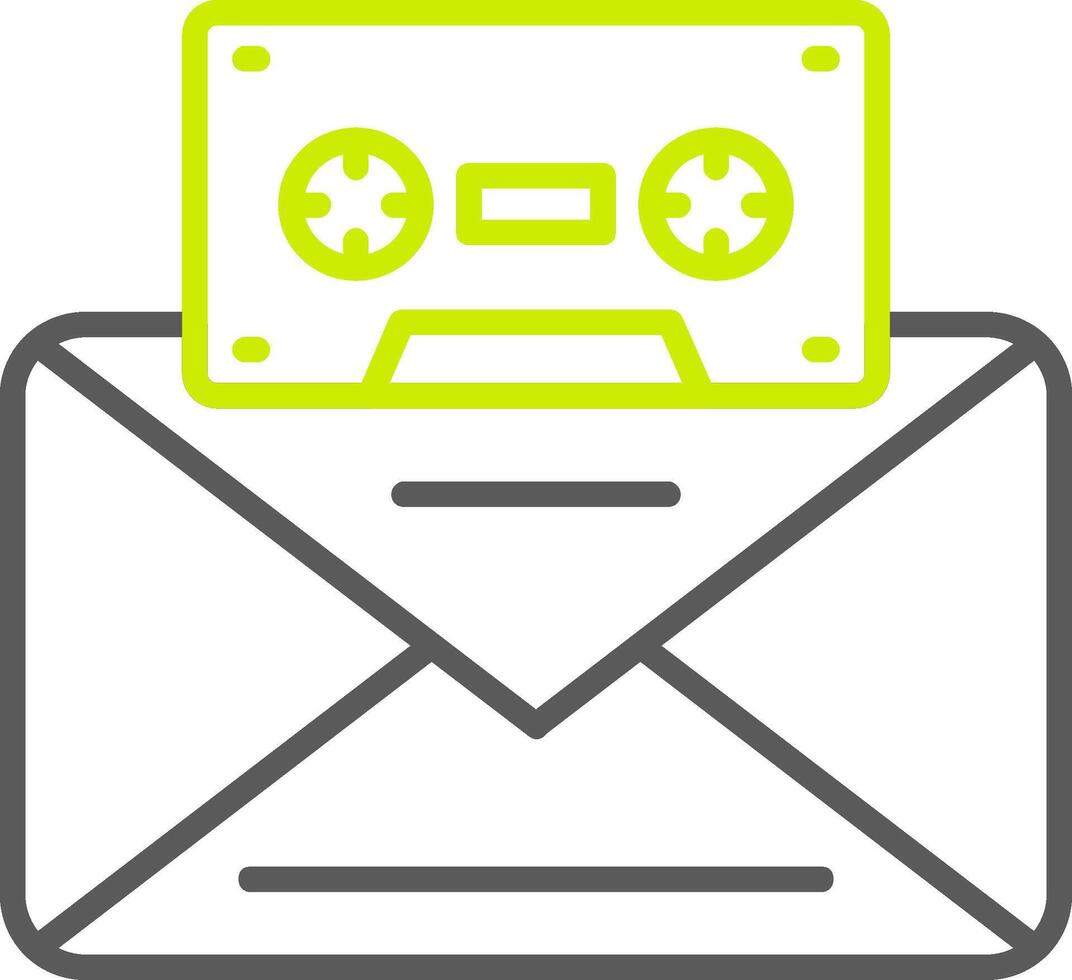 Voice Mail Line Two Color Icon vector