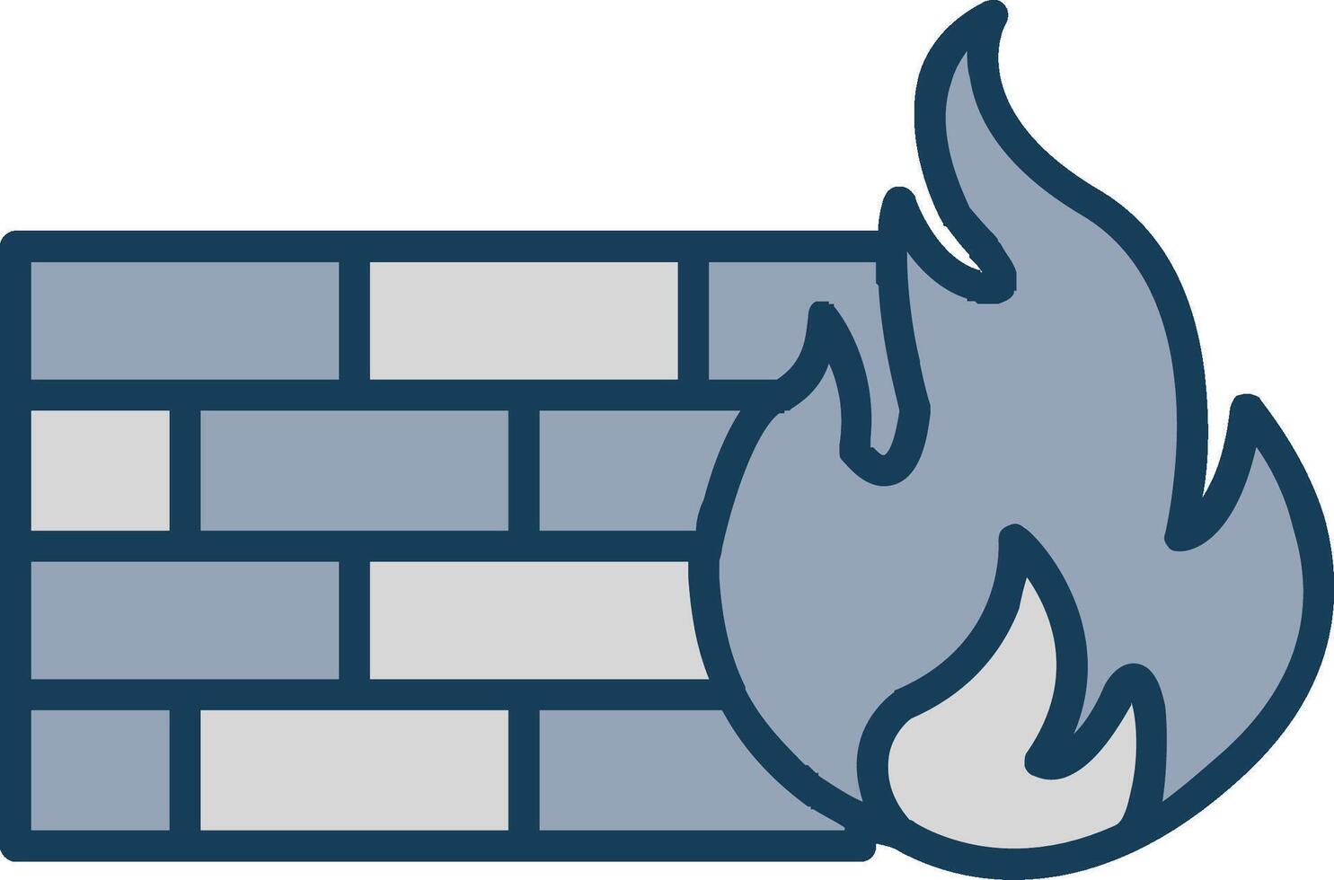 Firewall Line Filled Grey Icon vector