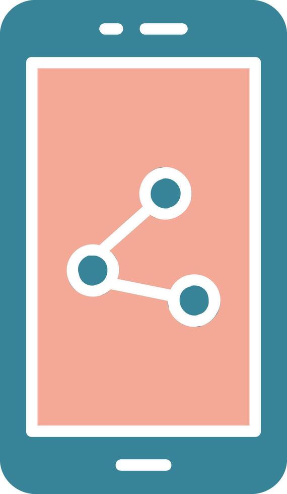 Mobile Phone Glyph Two Color Icon vector