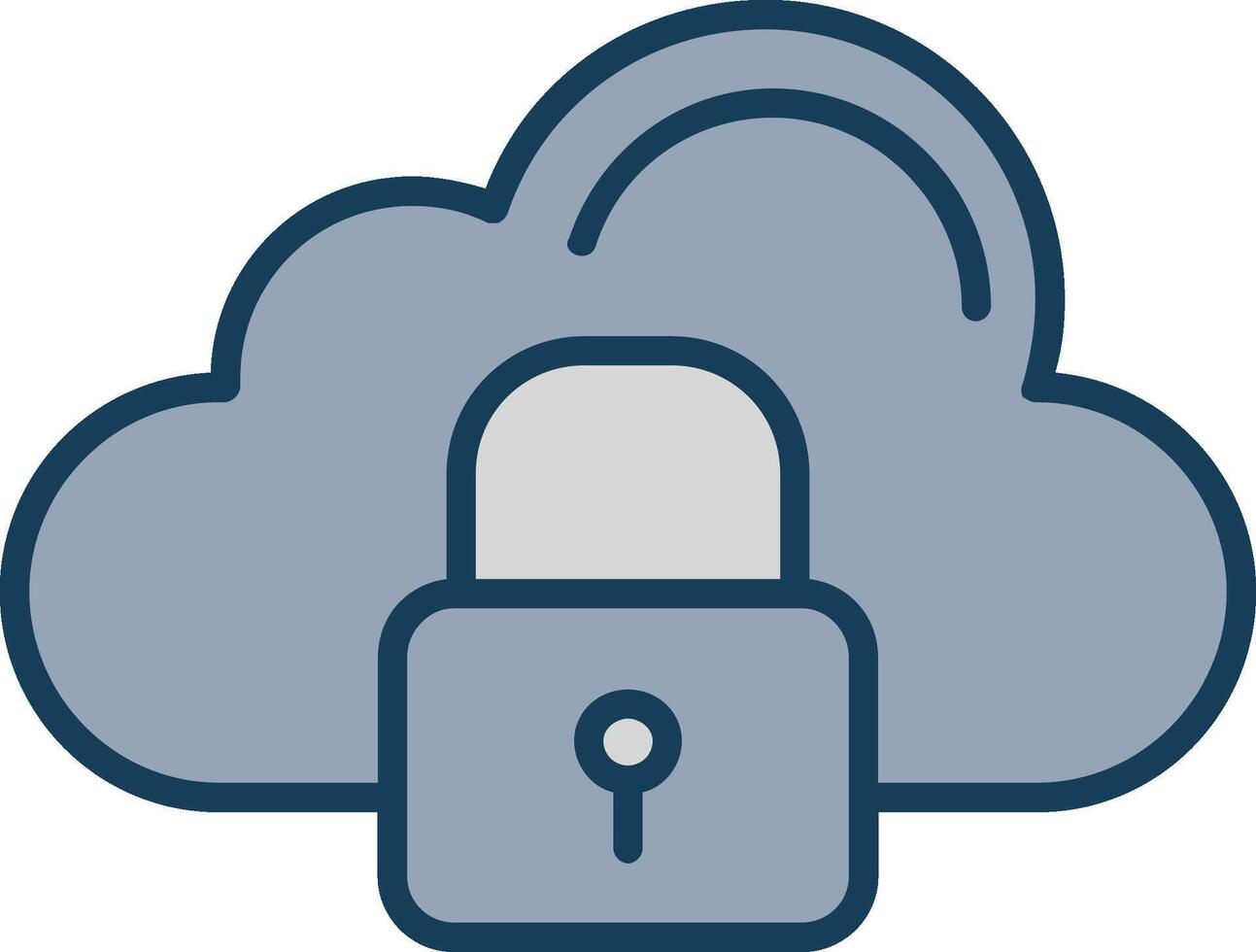 Cloud Line Filled Grey Icon vector