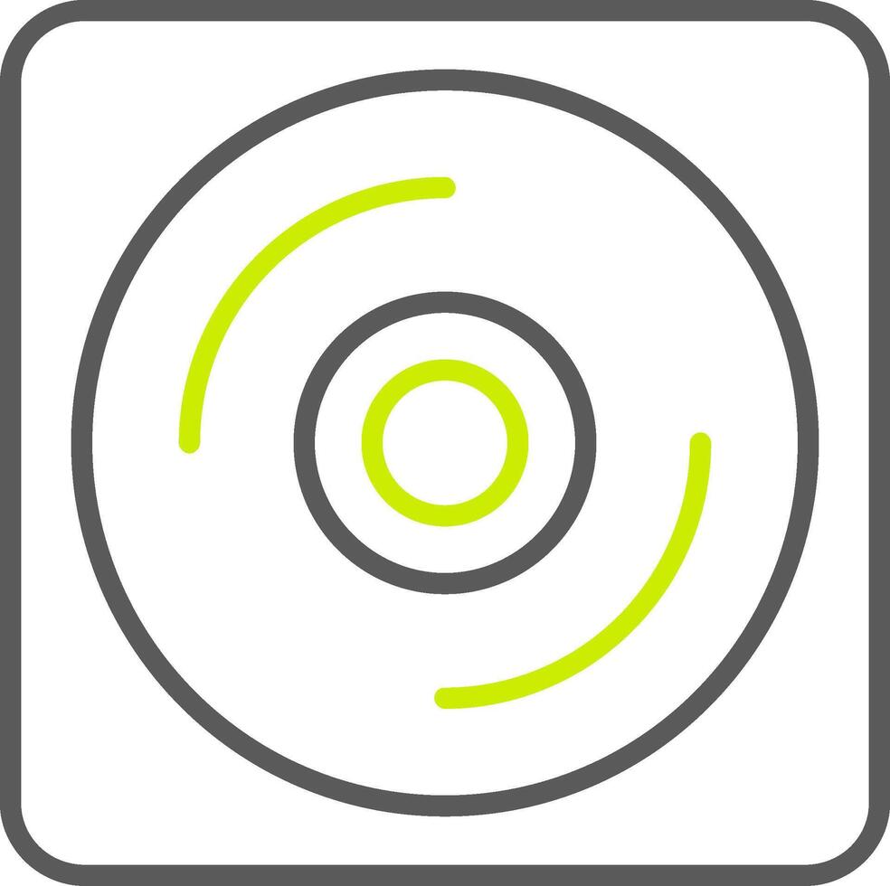 Vinyl Disc Line Two Color Icon vector