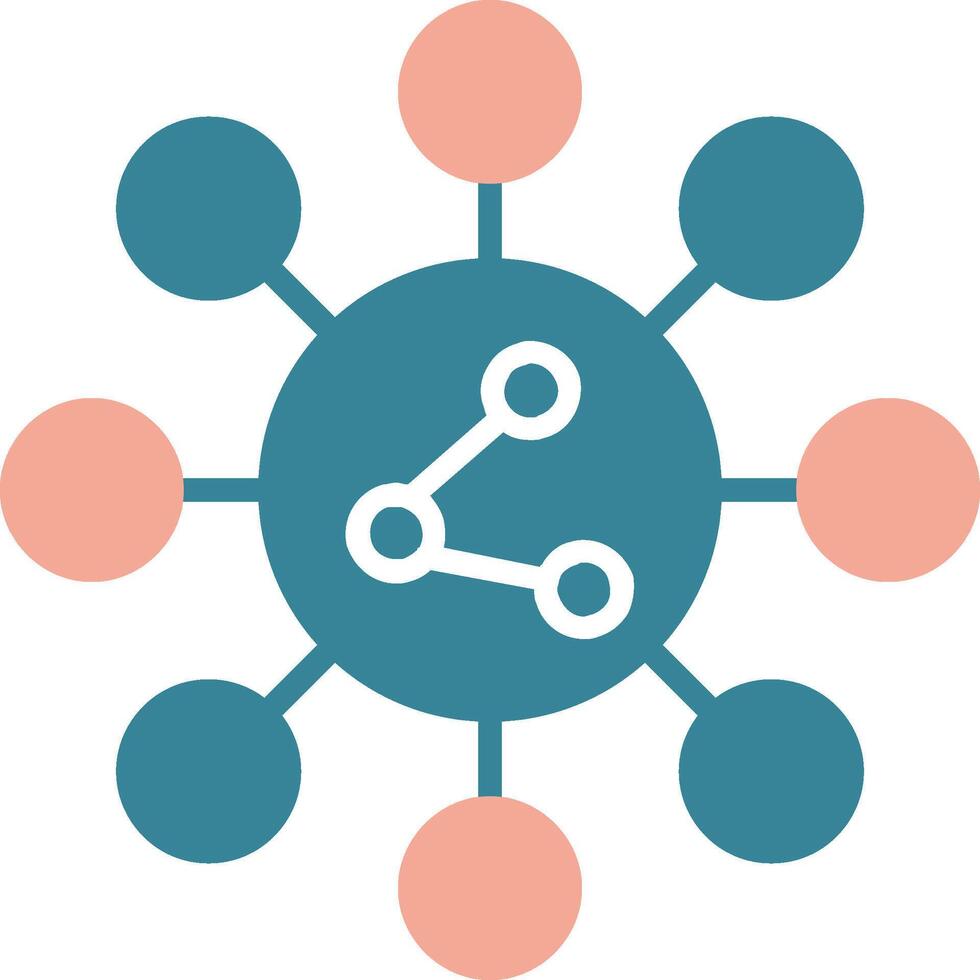 Share Glyph Two Color Icon vector