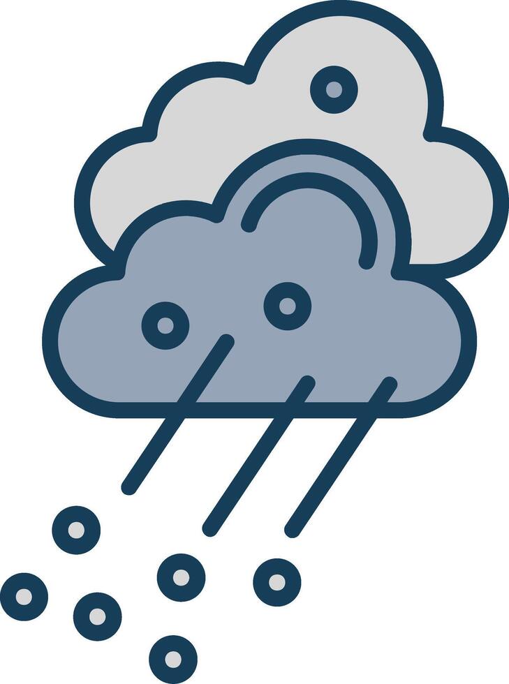 Hail Line Filled Grey Icon vector