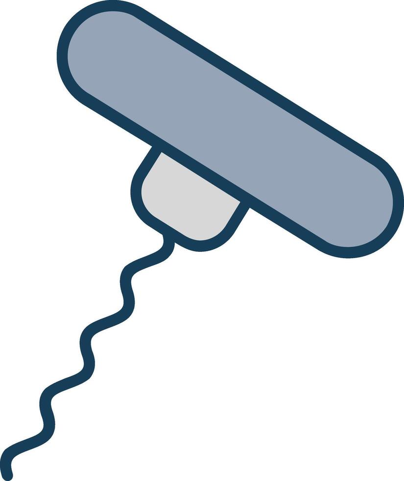 Corkscrew Line Filled Grey Icon vector