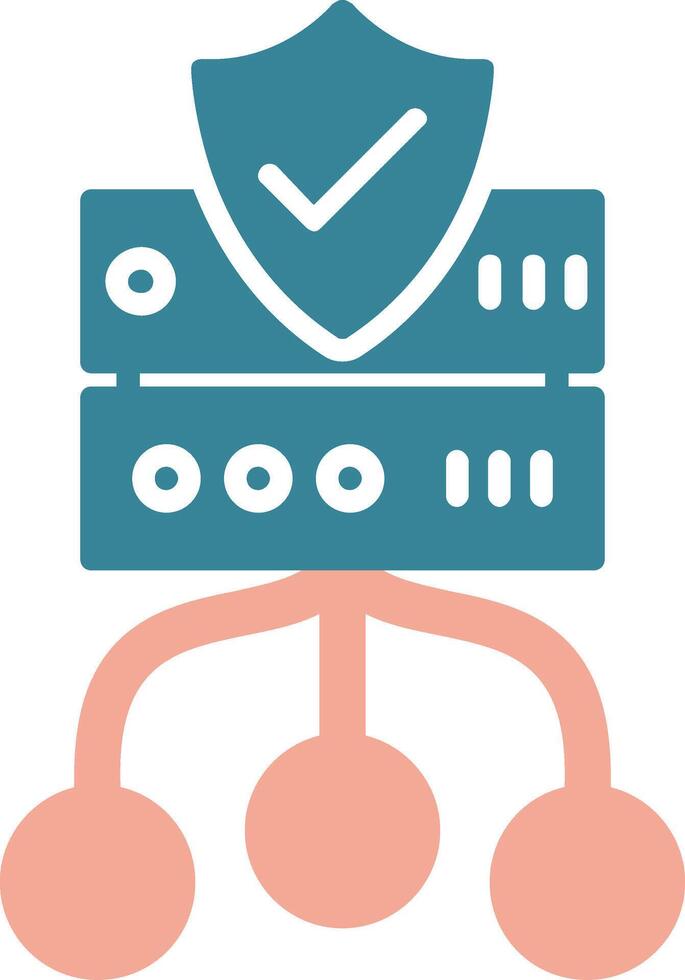 Data Protection Glyph Two Color Icon vector