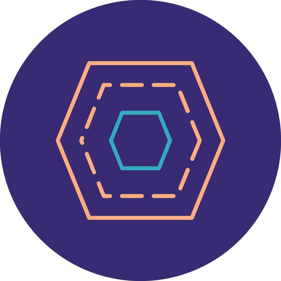 Nut Line Two Color Circle Icon vector