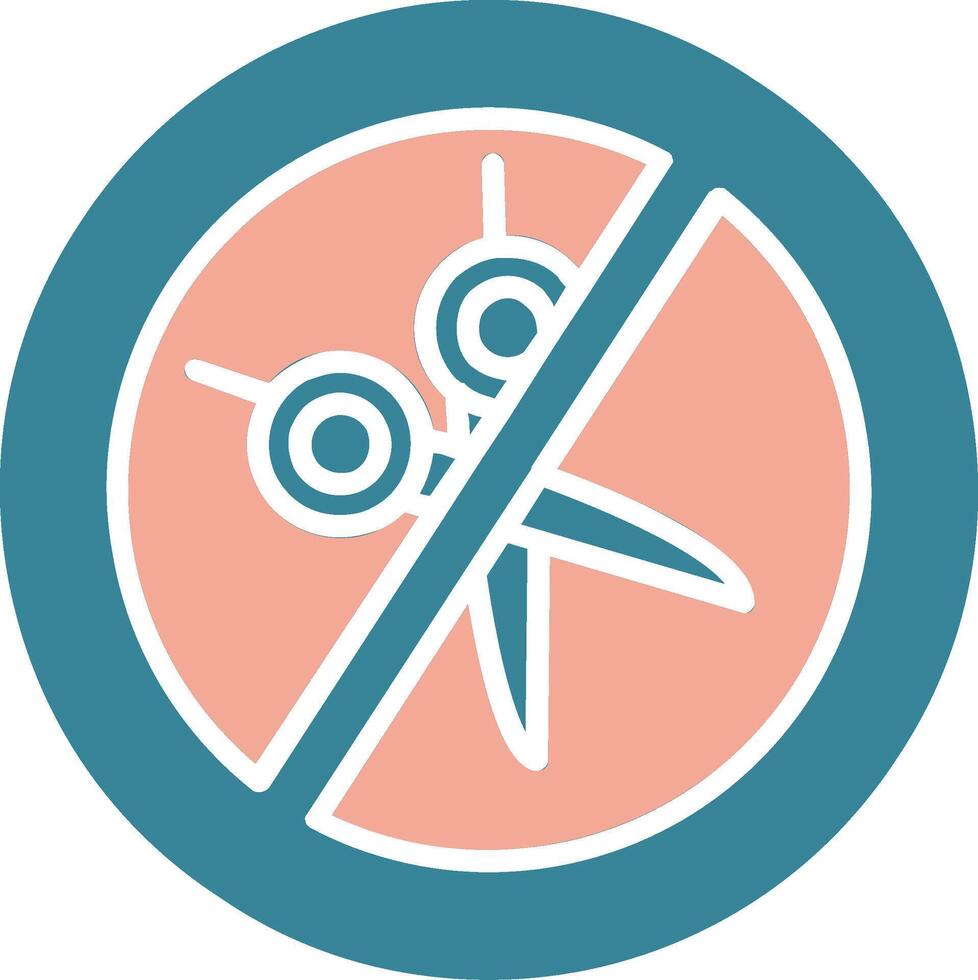 No Scissors Glyph Two Color Icon vector
