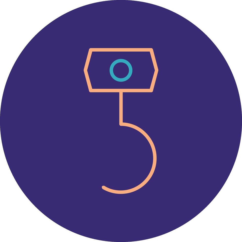 Hook Line Two Color Circle Icon vector