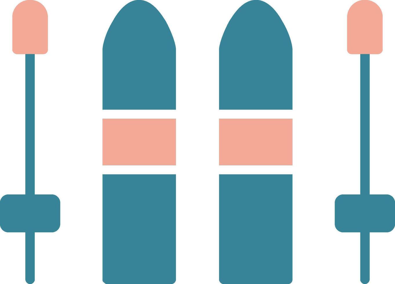 Skiing Glyph Two Color Icon vector