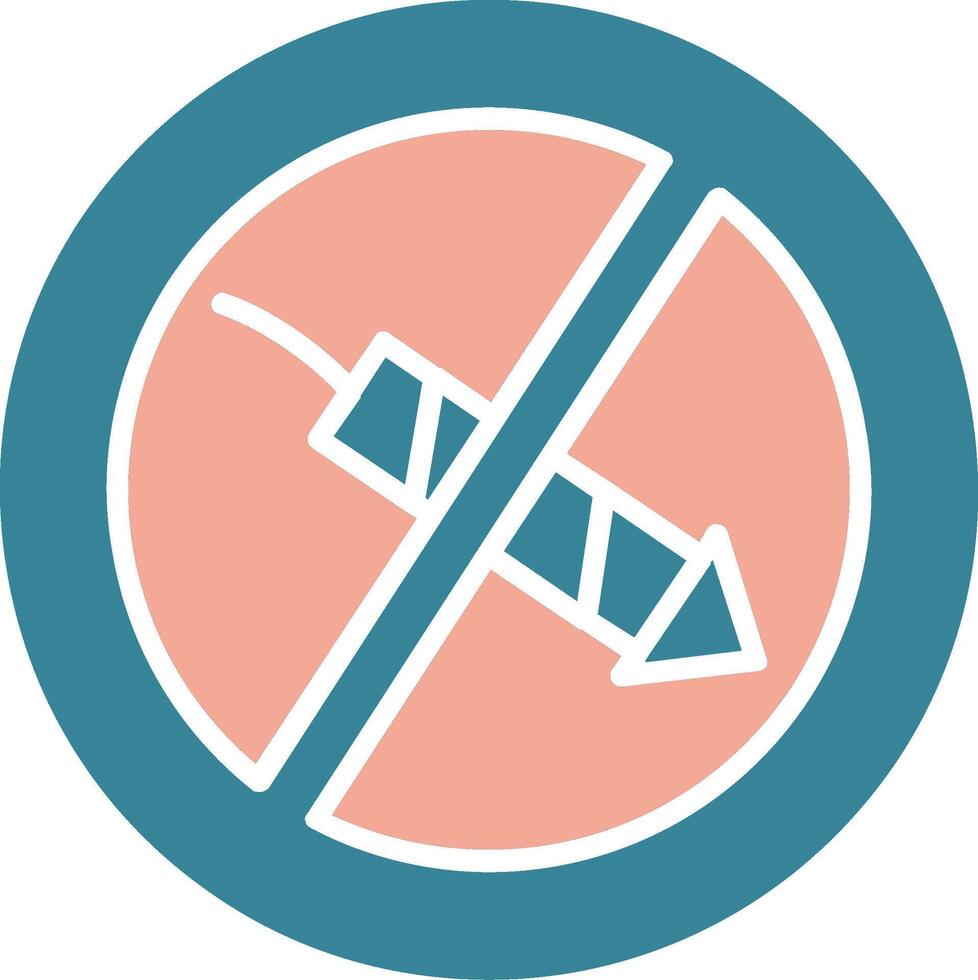 No Firework Glyph Two Color Icon vector