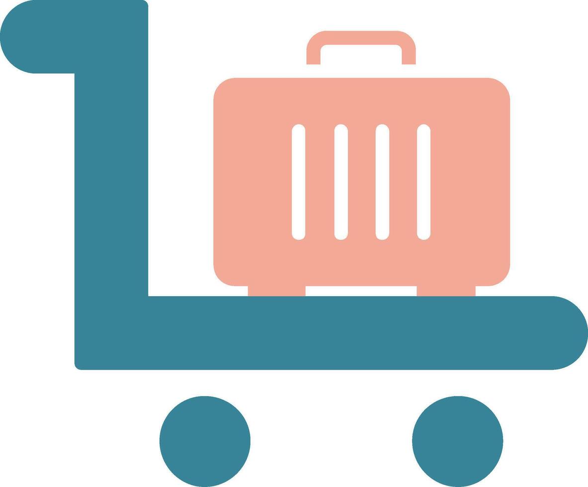 Trolley Glyph Two Color Icon vector