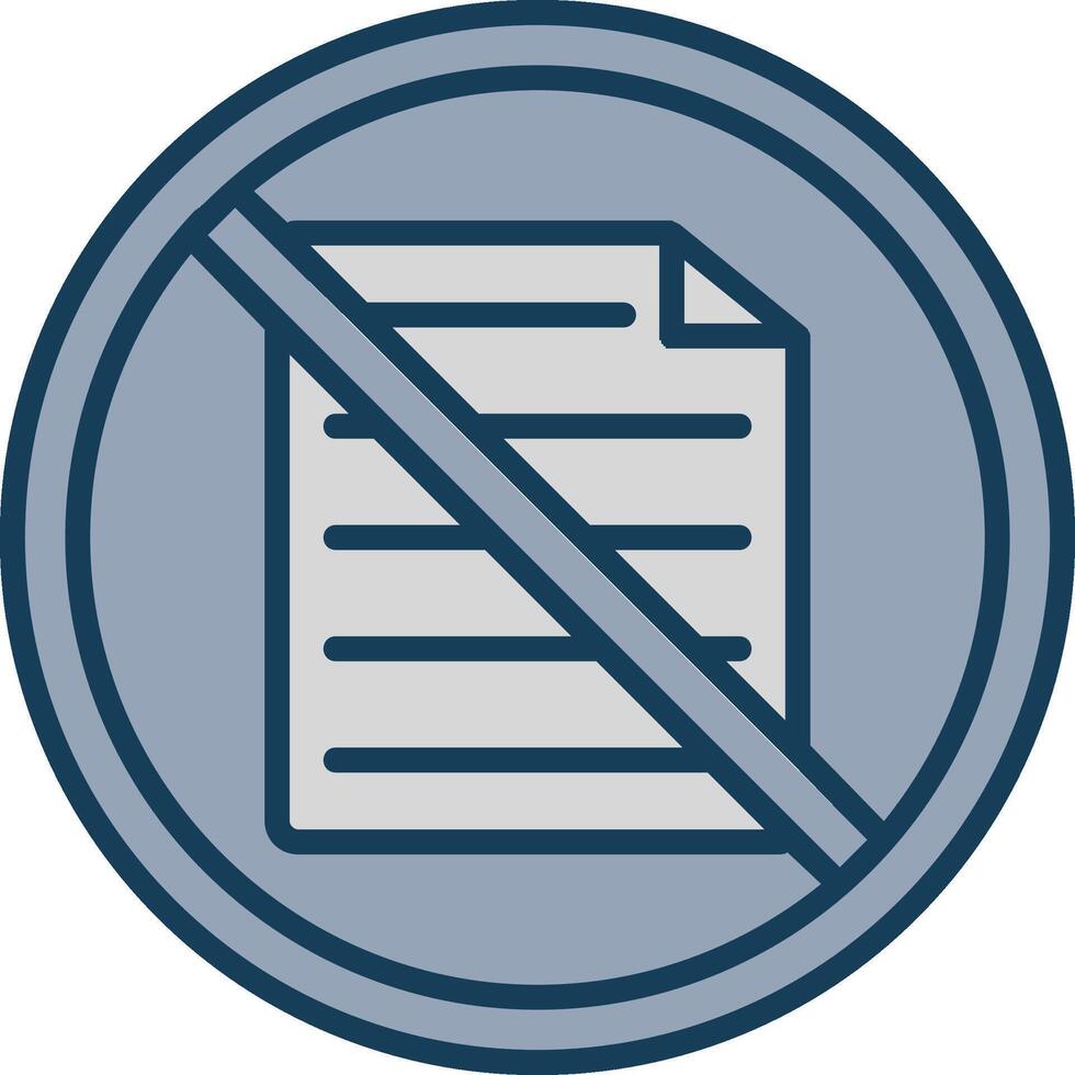 Prohibited Sign Line Filled Grey Icon vector