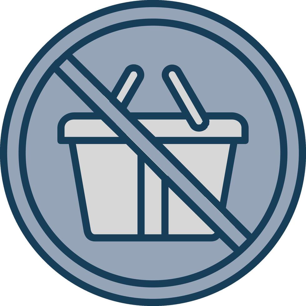 prohibido firmar línea lleno gris icono vector