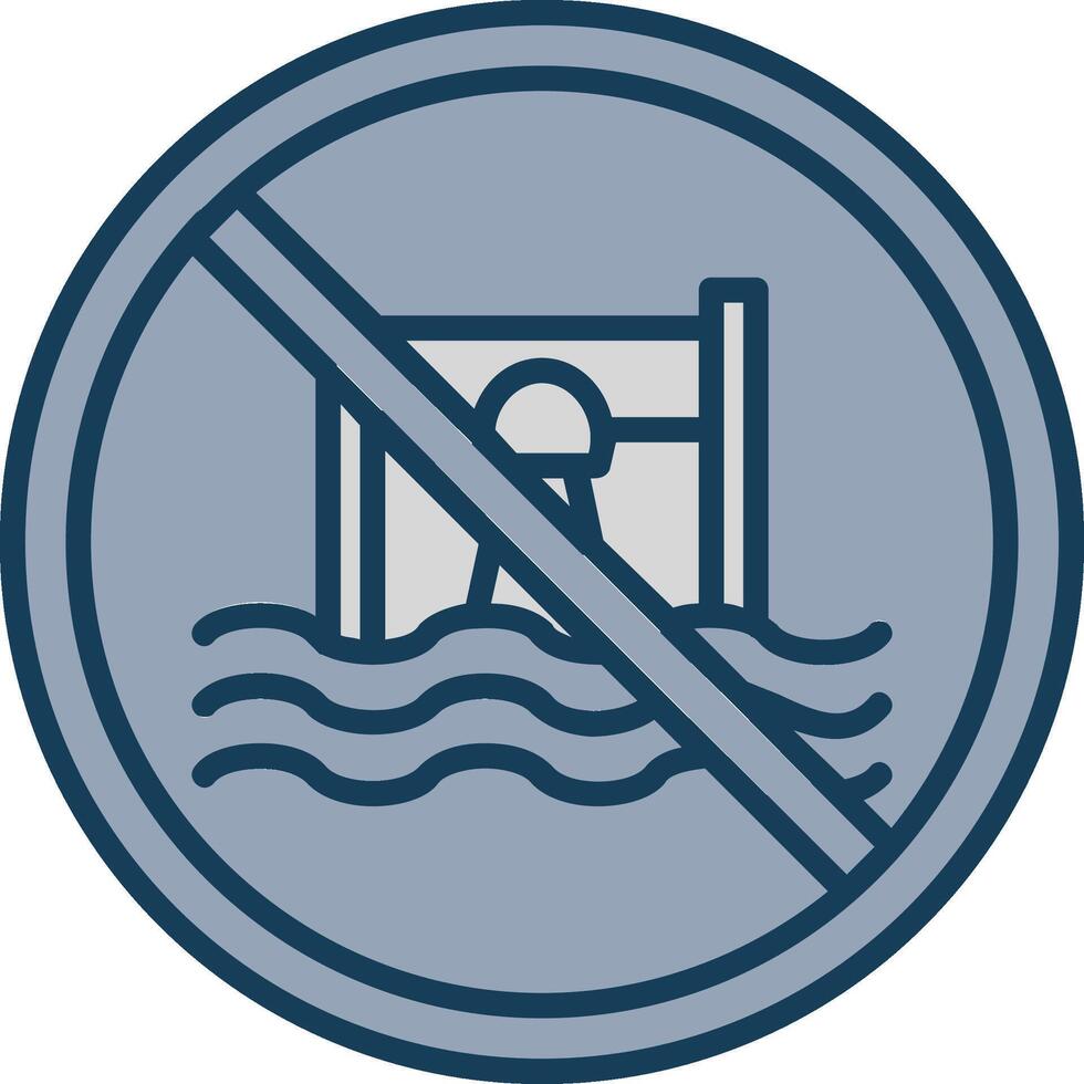 Prohibited Sign Line Filled Grey Icon vector