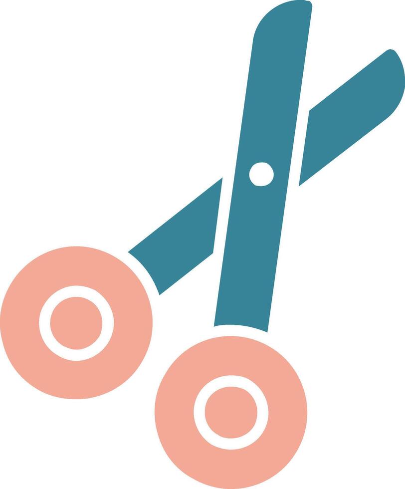 Bandage Scissors Glyph Two Color Icon vector