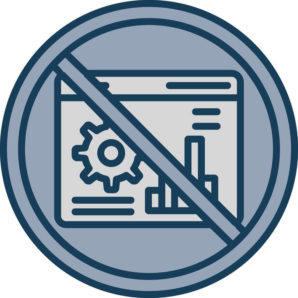 Prohibited Sign Line Filled Grey Icon vector