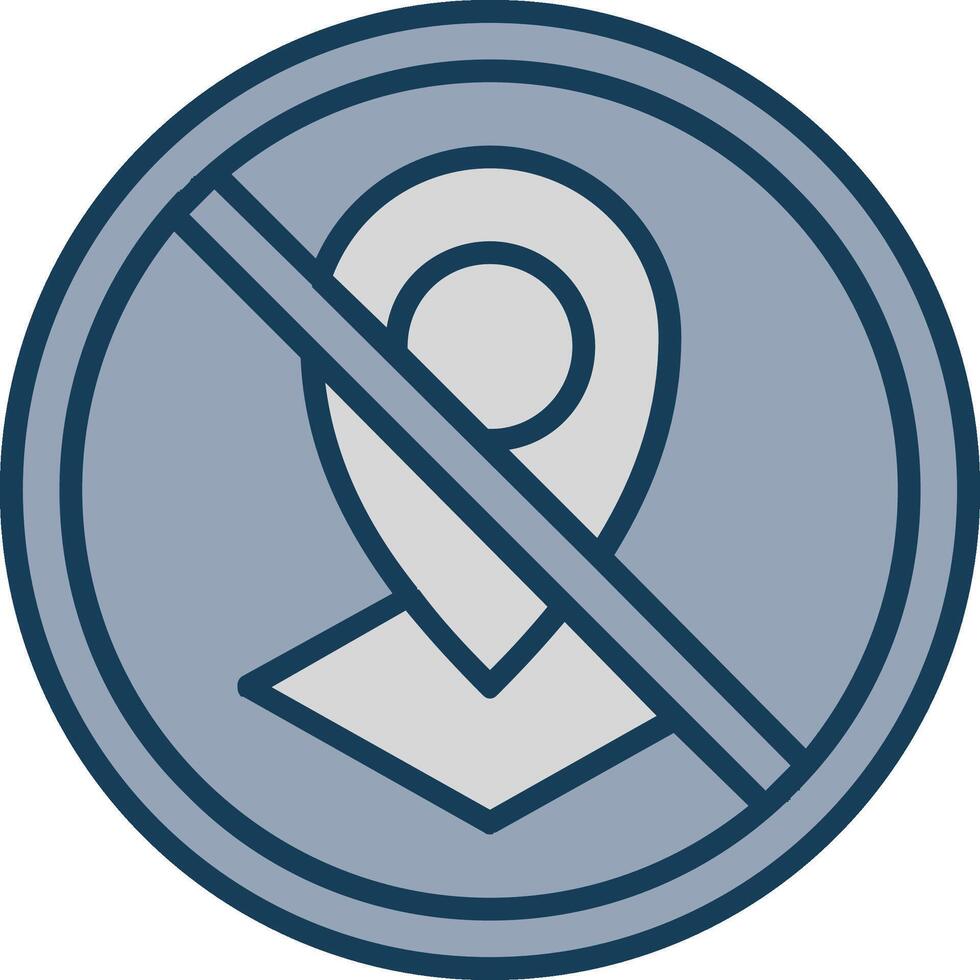 Prohibited Sign Line Filled Grey Icon vector