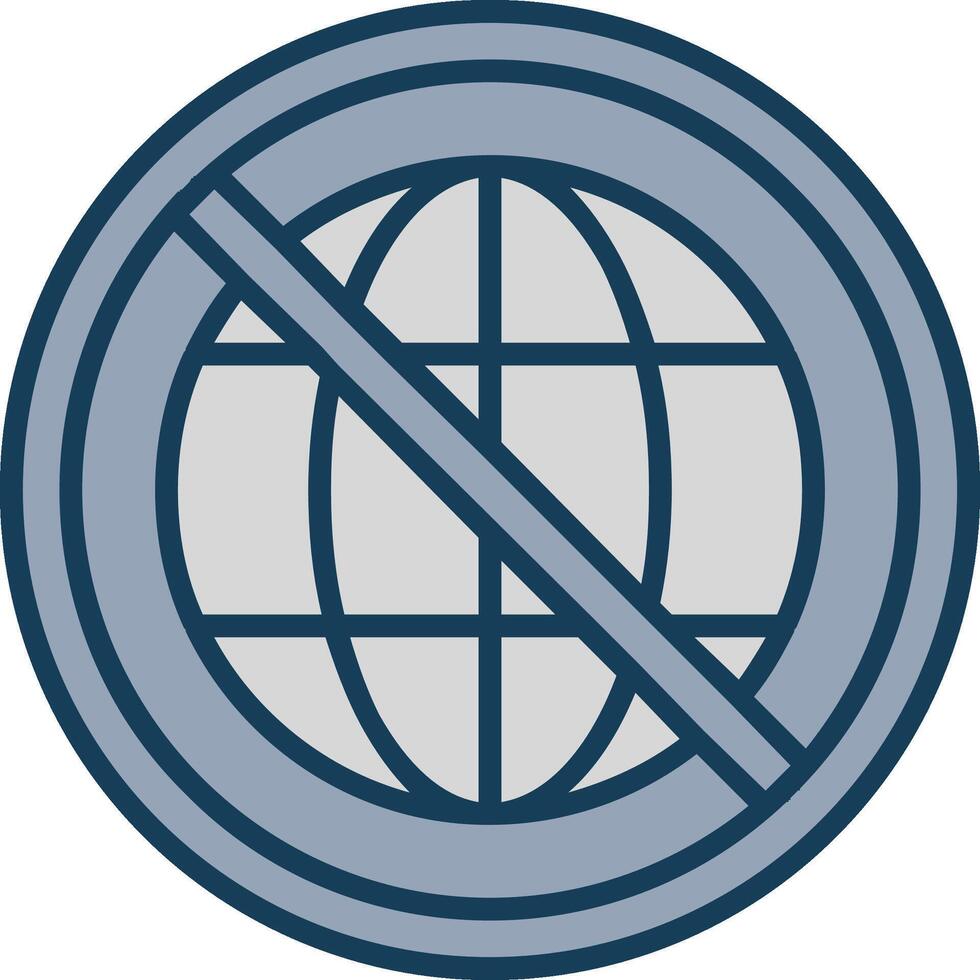 Prohibited Sign Line Filled Grey Icon vector