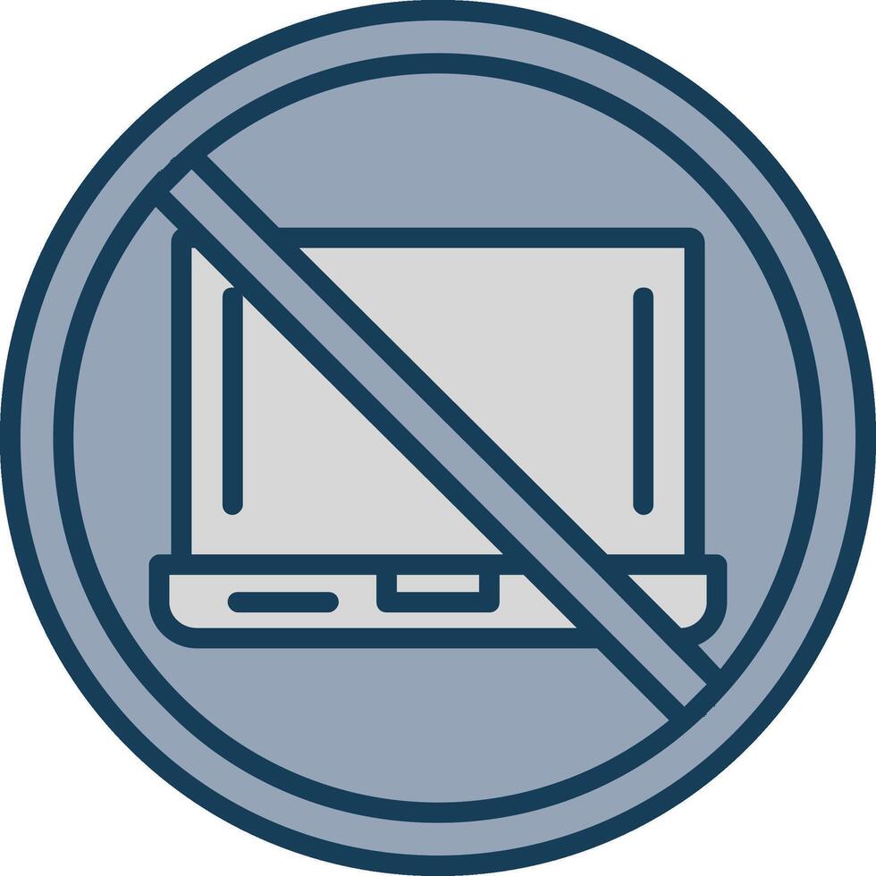 prohibido firmar línea lleno gris icono vector