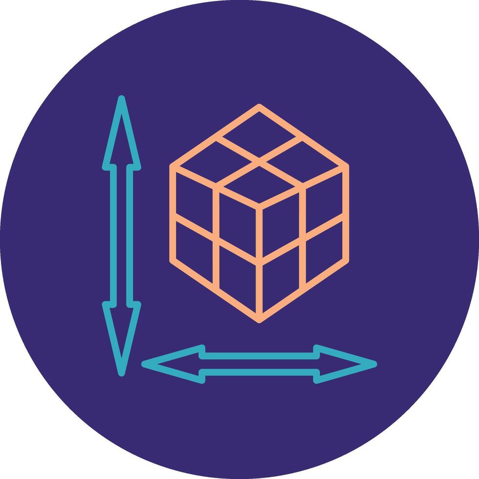 Rubik Line Two Color Circle Icon vector