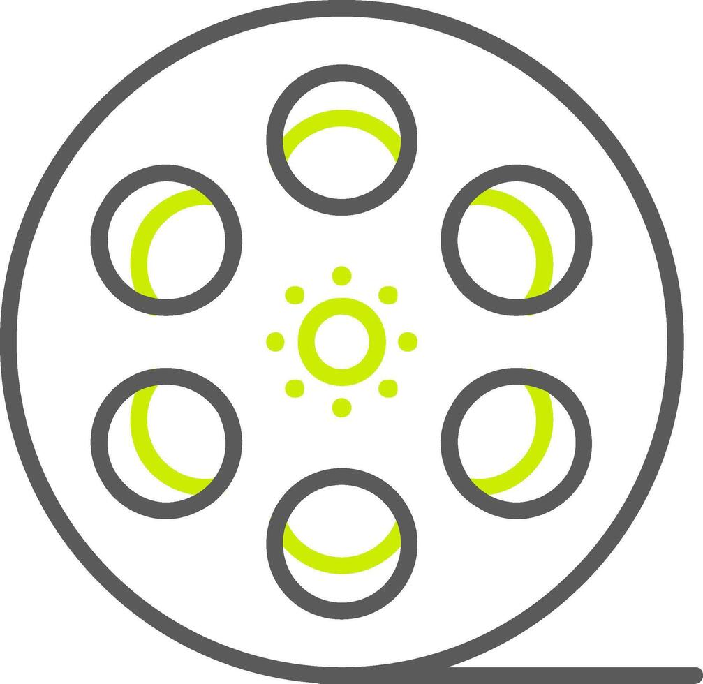 Film Reel Line Two Color Icon vector