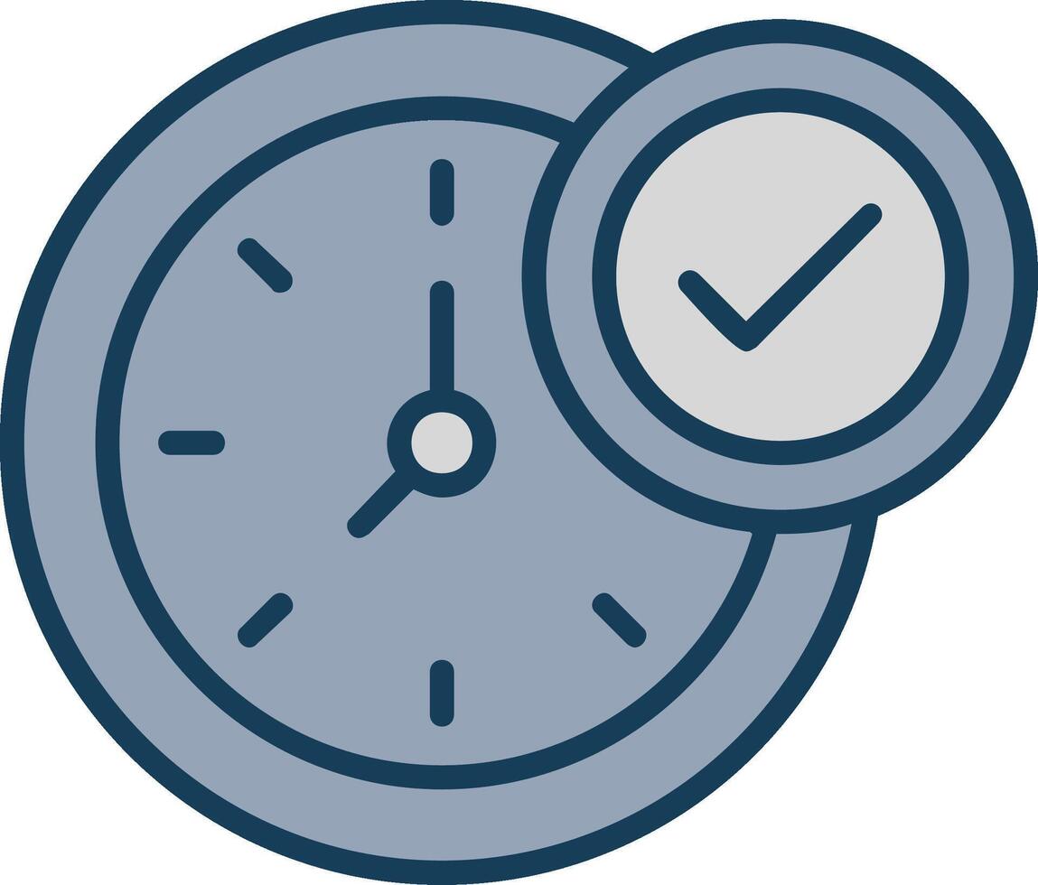 Clock Line Filled Grey Icon vector