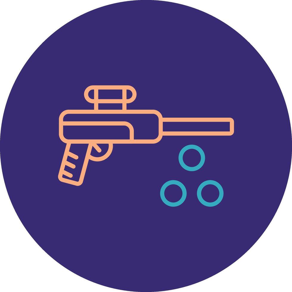 Paintbal Line Two Color Circle Icon vector