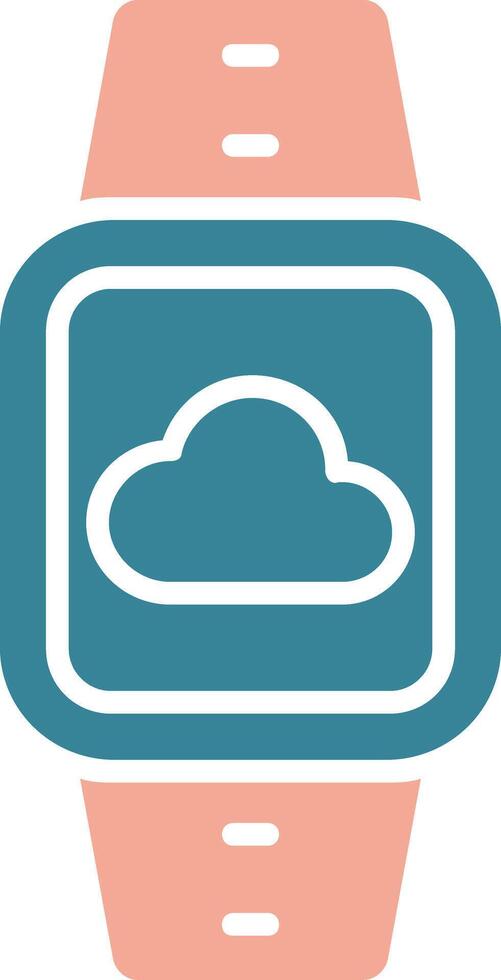 Cloud Connection Glyph Two Color Icon vector