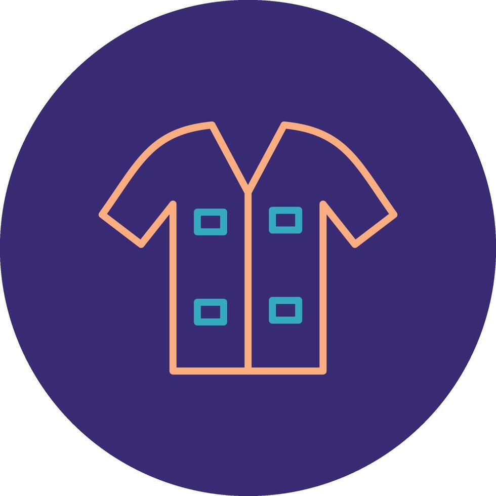 Shirt Line Two Color Circle Icon vector