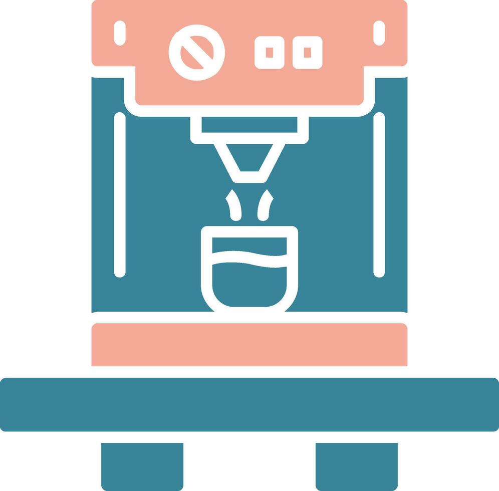 Coffee Machine Glyph Two Color Icon vector