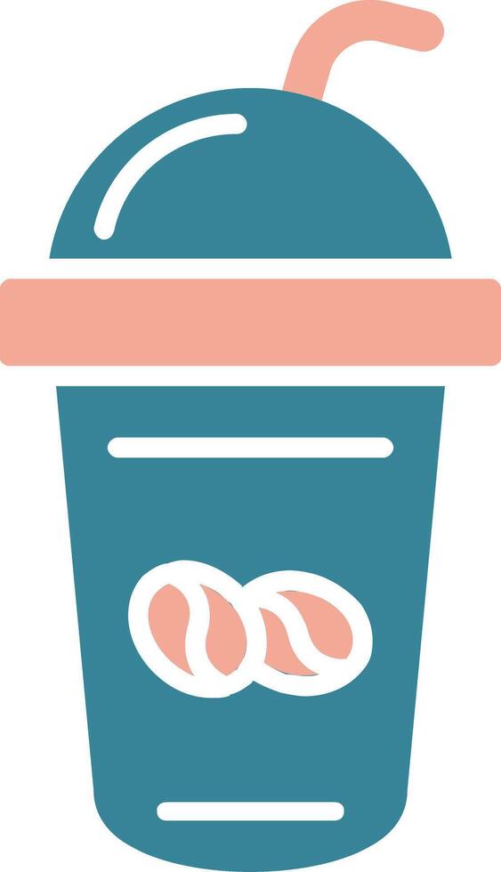 Coffee Shake Glyph Two Color Icon vector